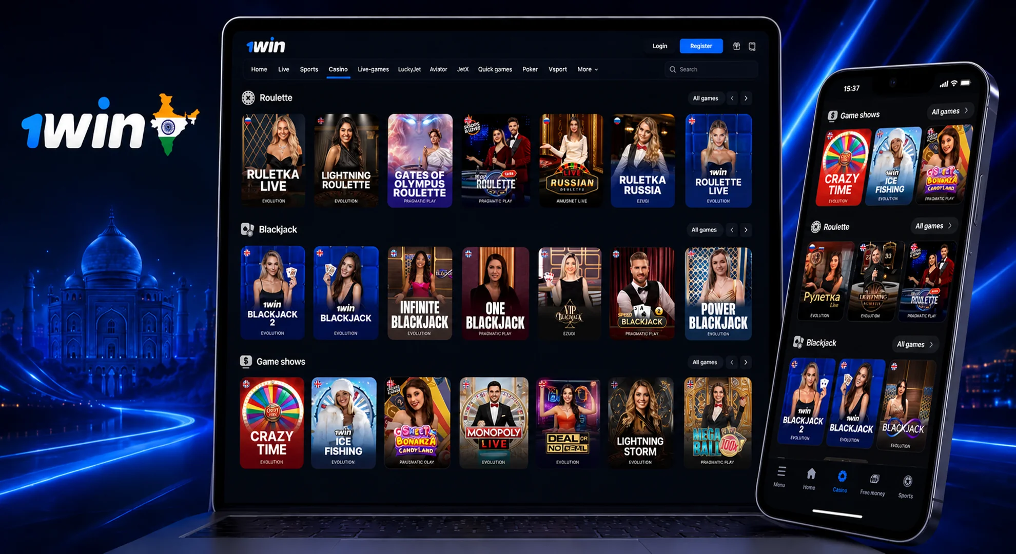 1win casino games India