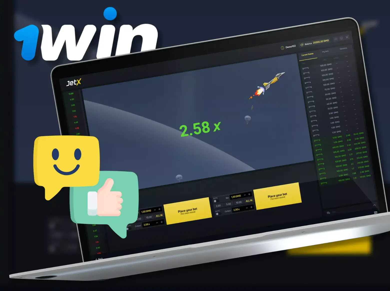 1win crash game JetX in India