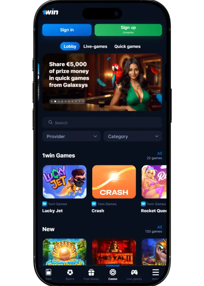 1win mobile APK for Indian gamblers