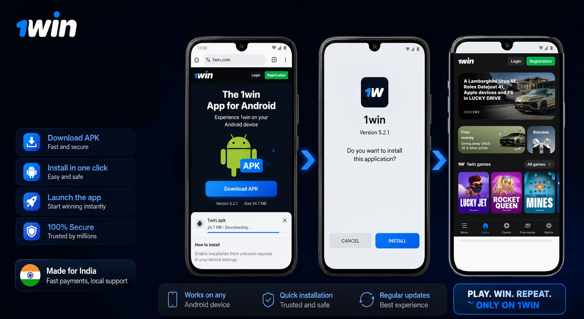 1win app iOS India