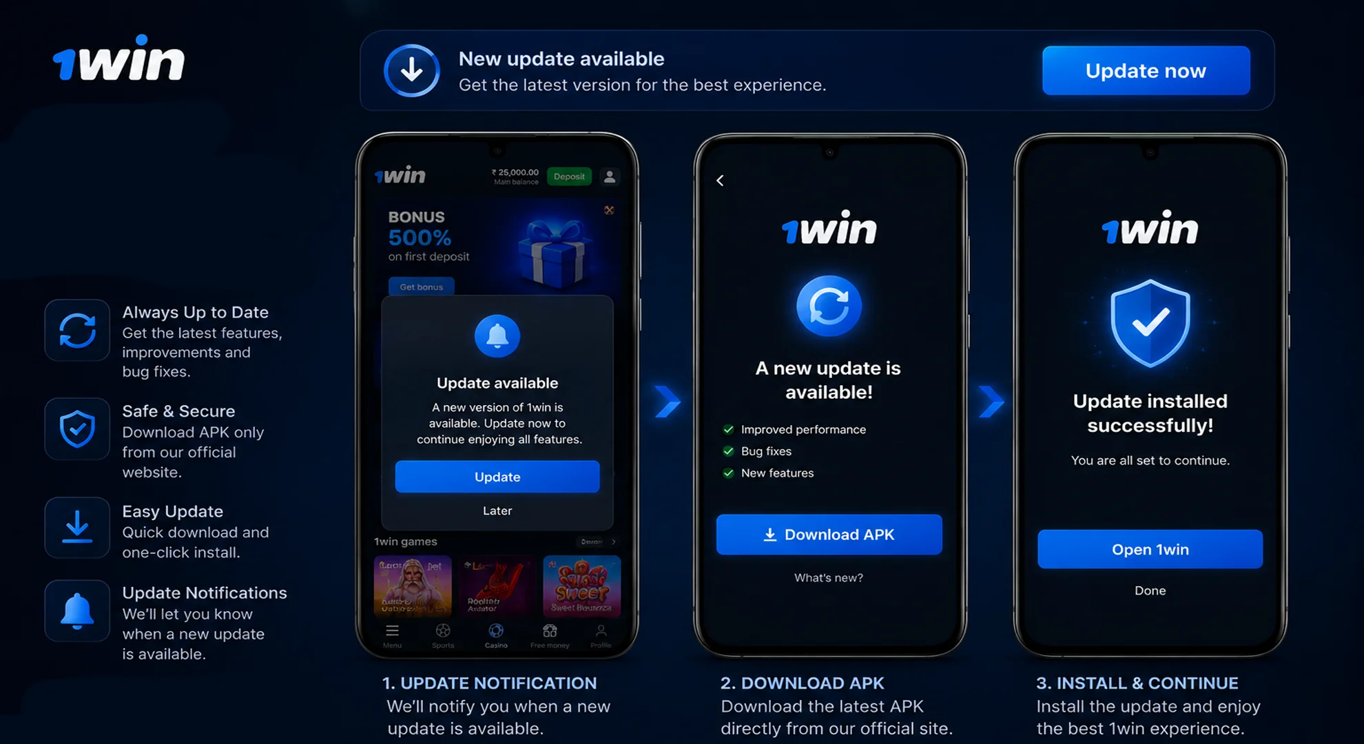 1win app login India