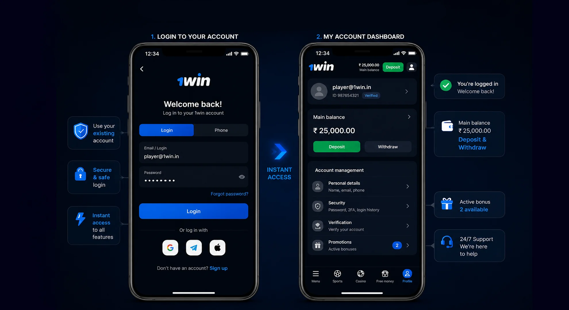 1win download APK India