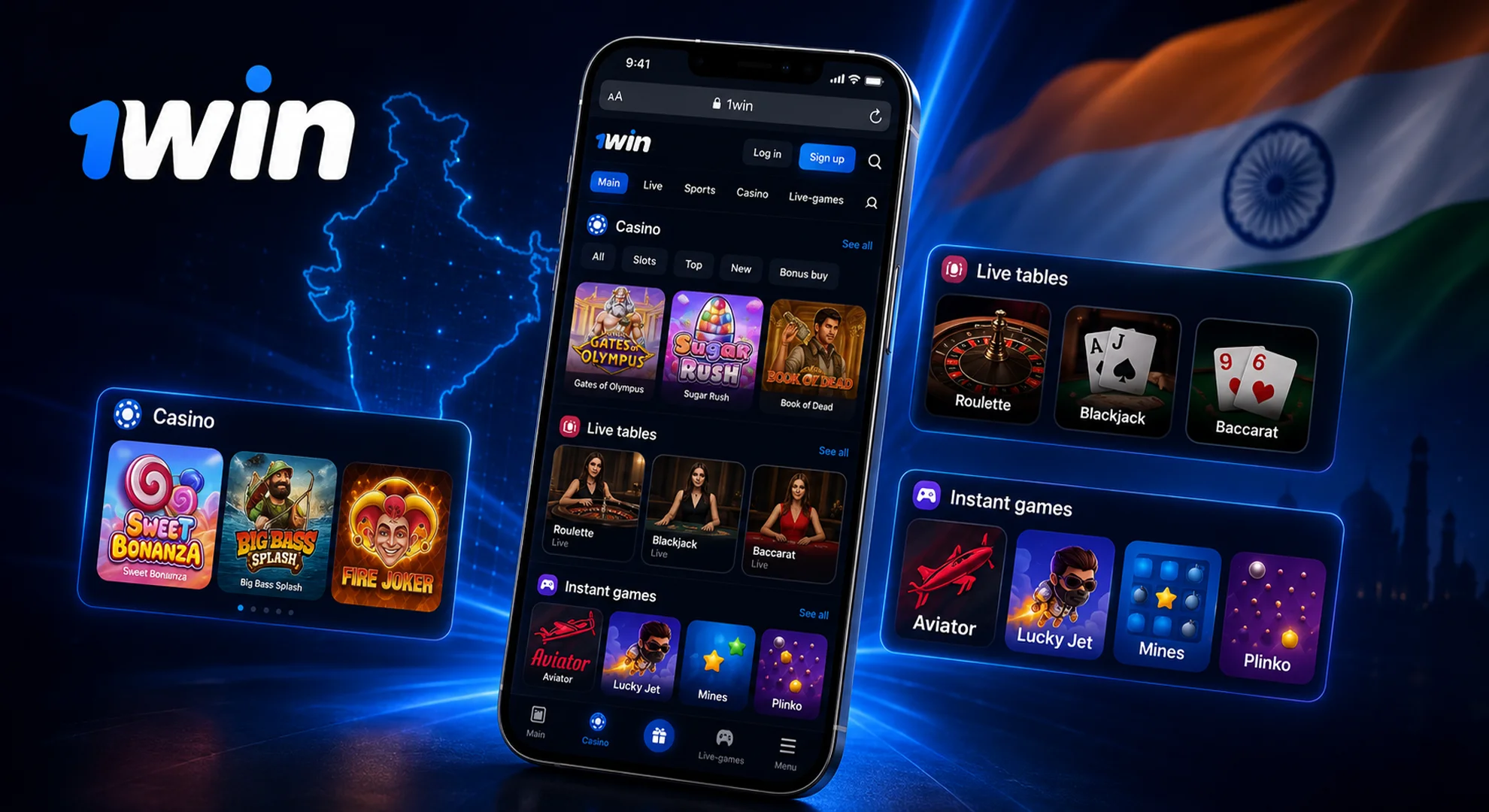 1win casino mobile India
