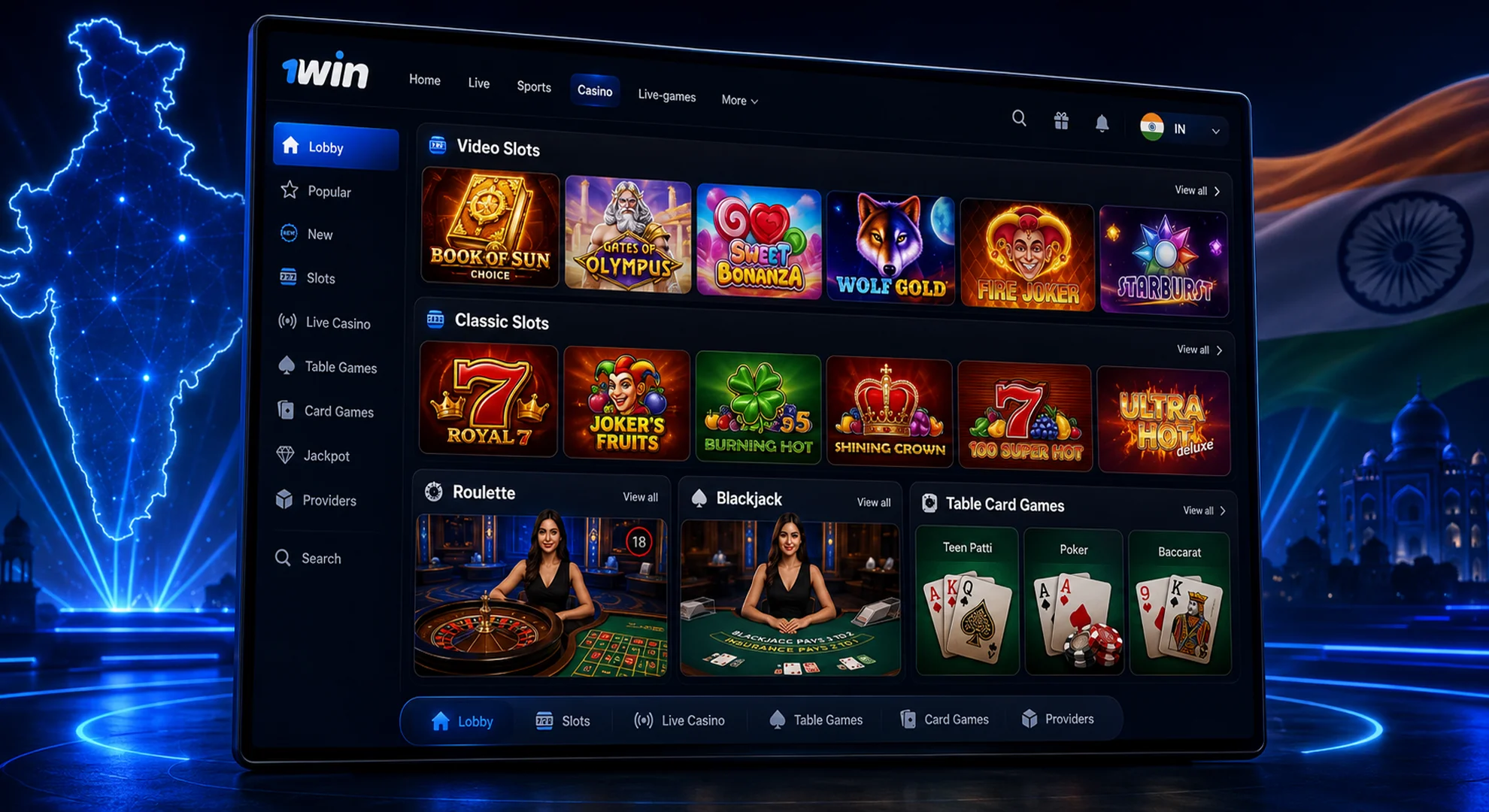 1win online games India