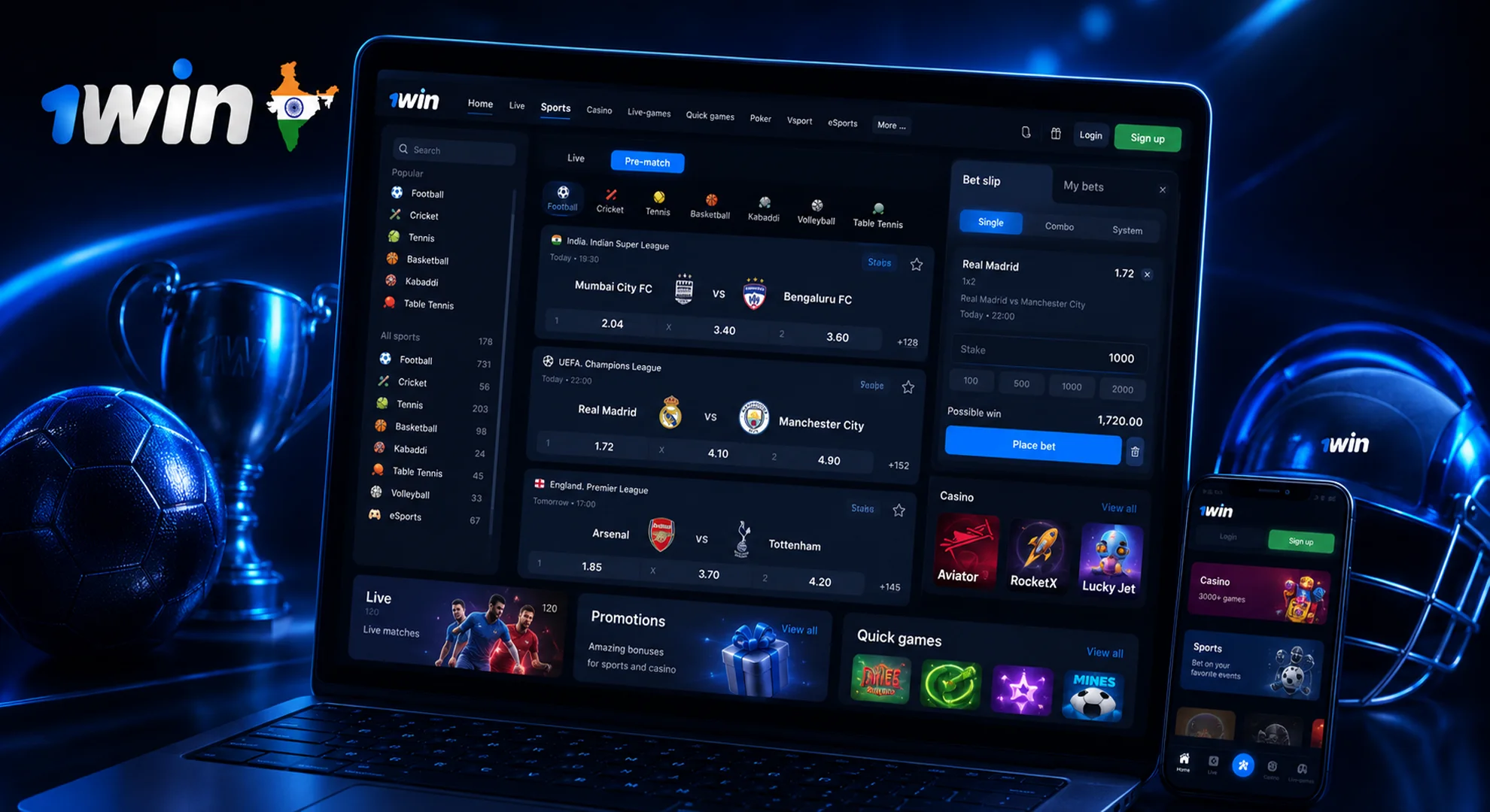 1win sportsbook India
