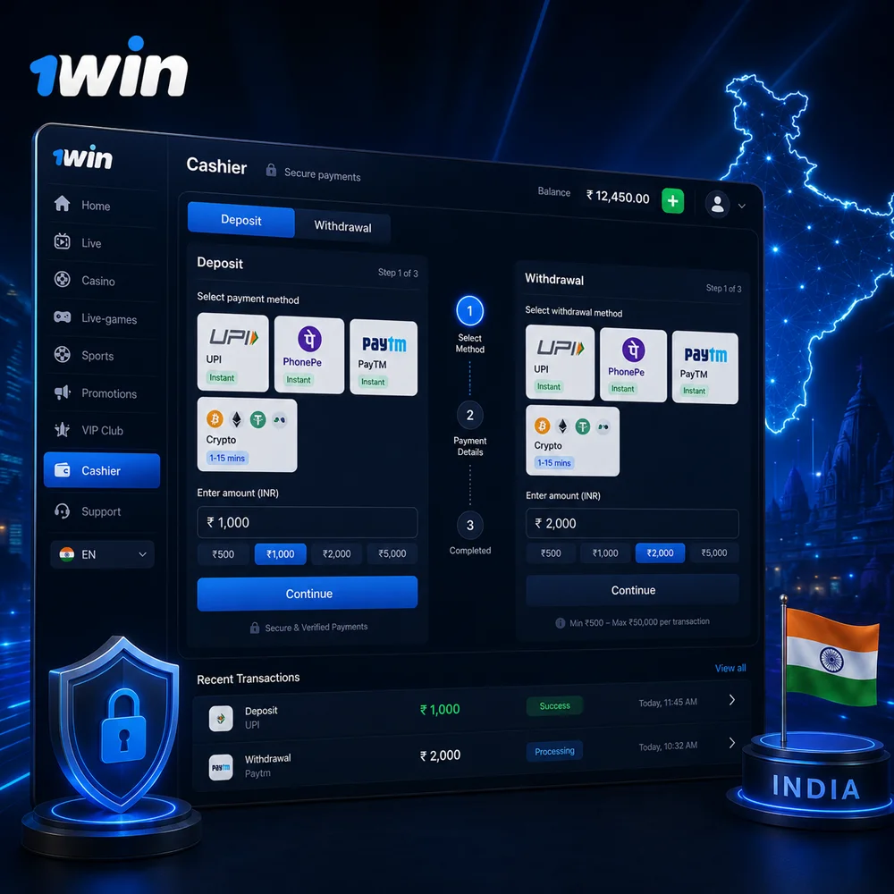 1win payments India